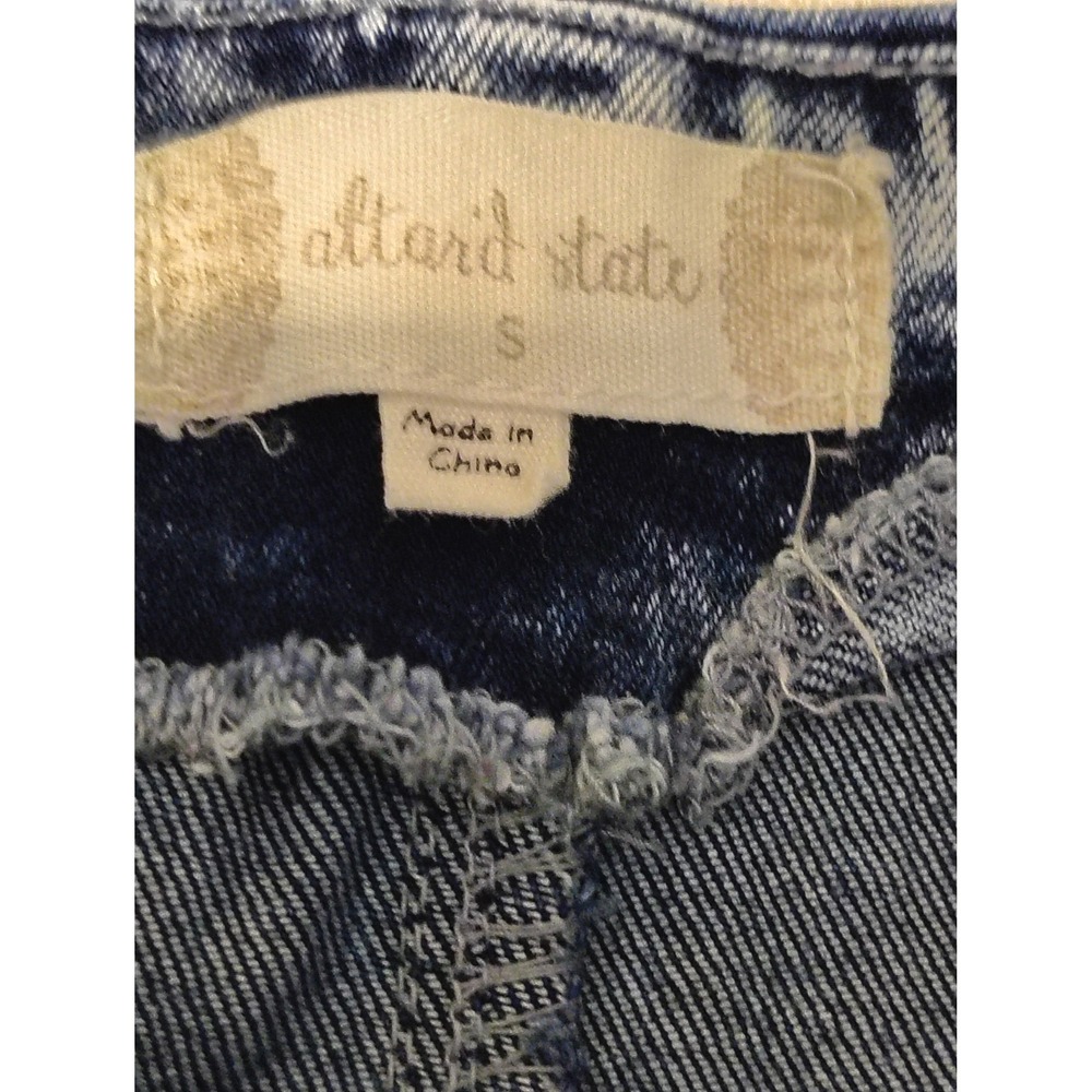 Altar'd State Womens Acid Wash Denim Mini Skirt Blue Distressed High Waist S GG - Picture 6 of 8